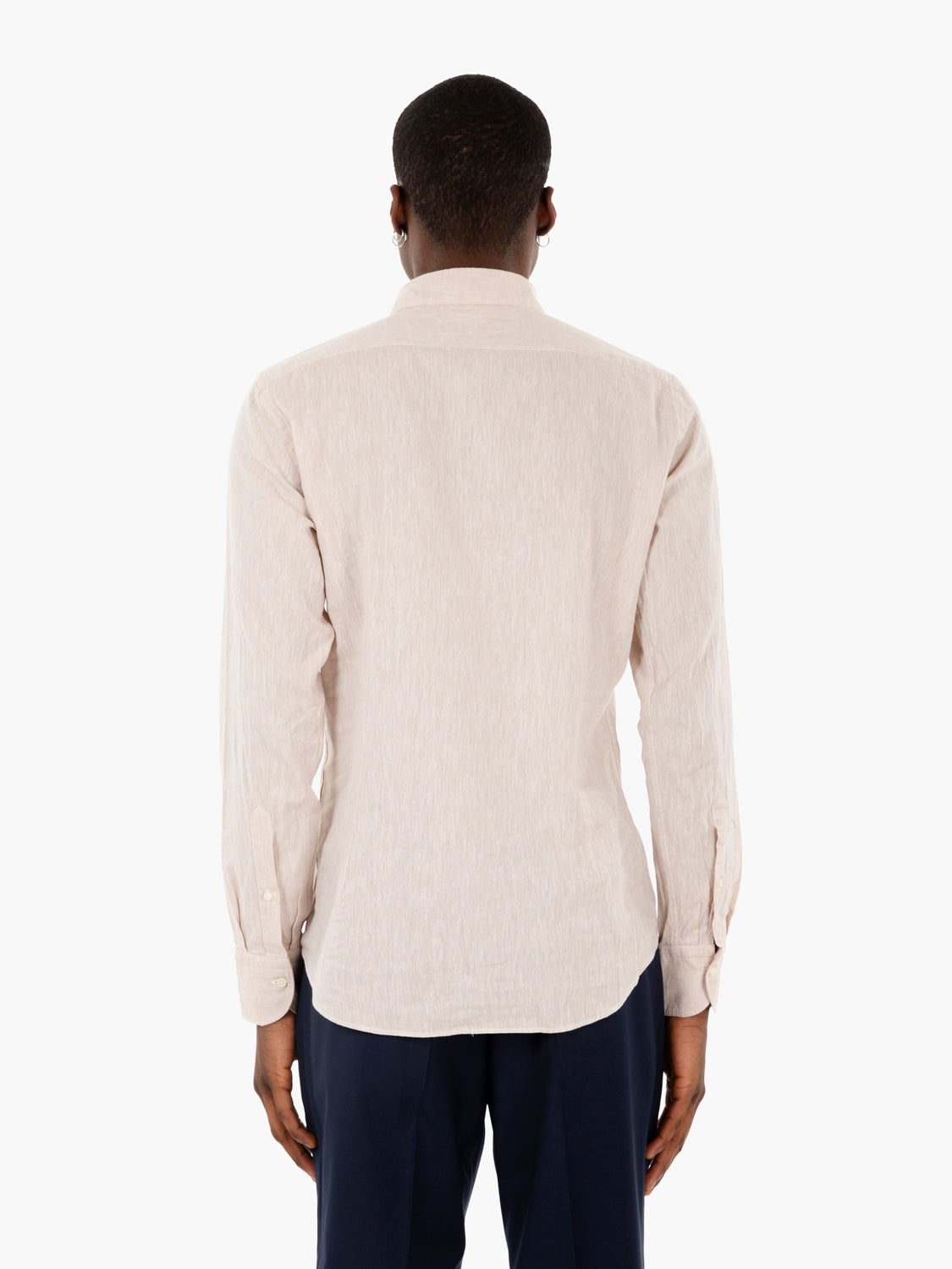 Camicia in cotone e lino beige