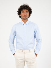 GMF - Camicia in cotone fil a fil azzurro