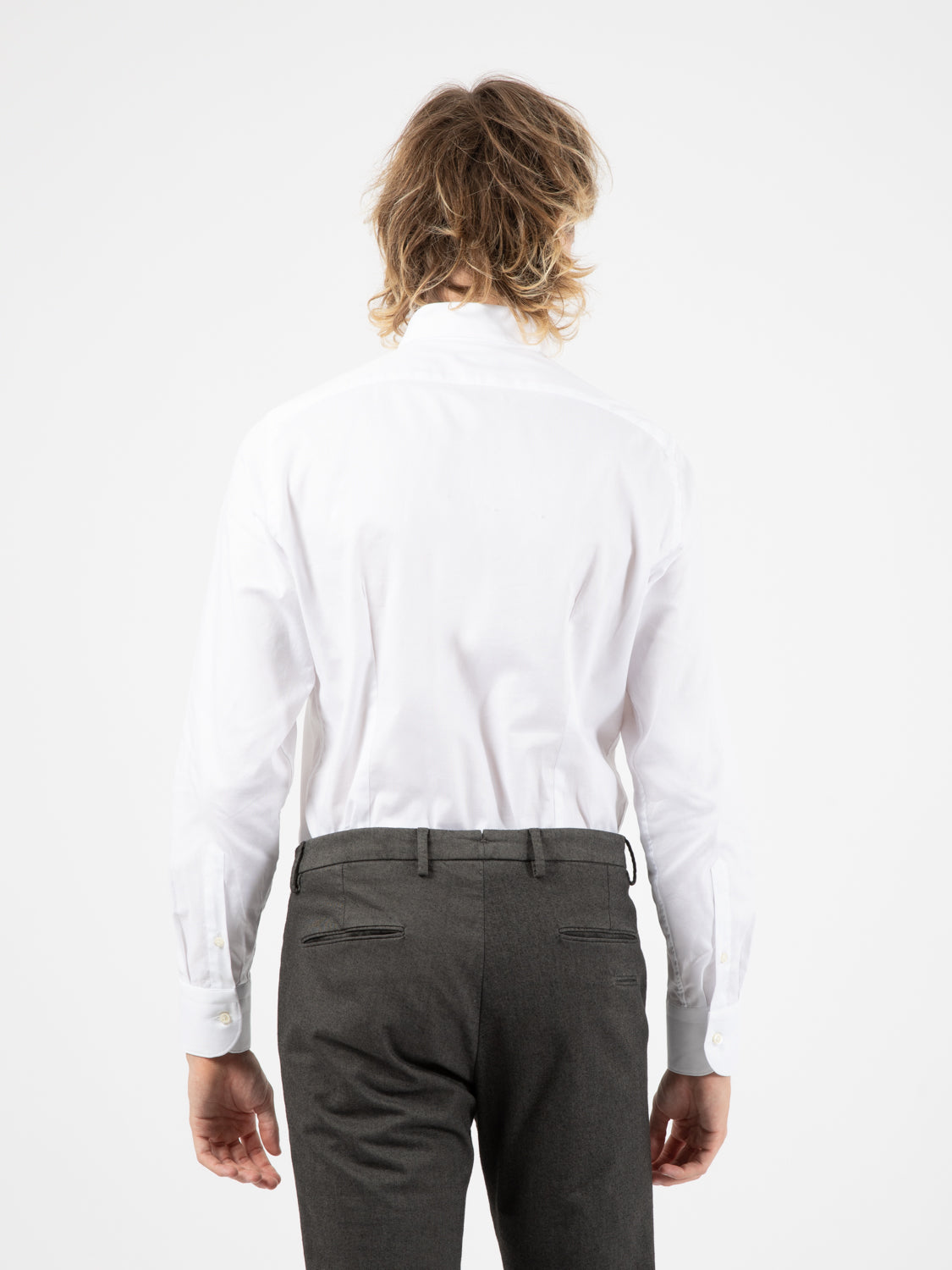 Camicia in cotone operato bianco