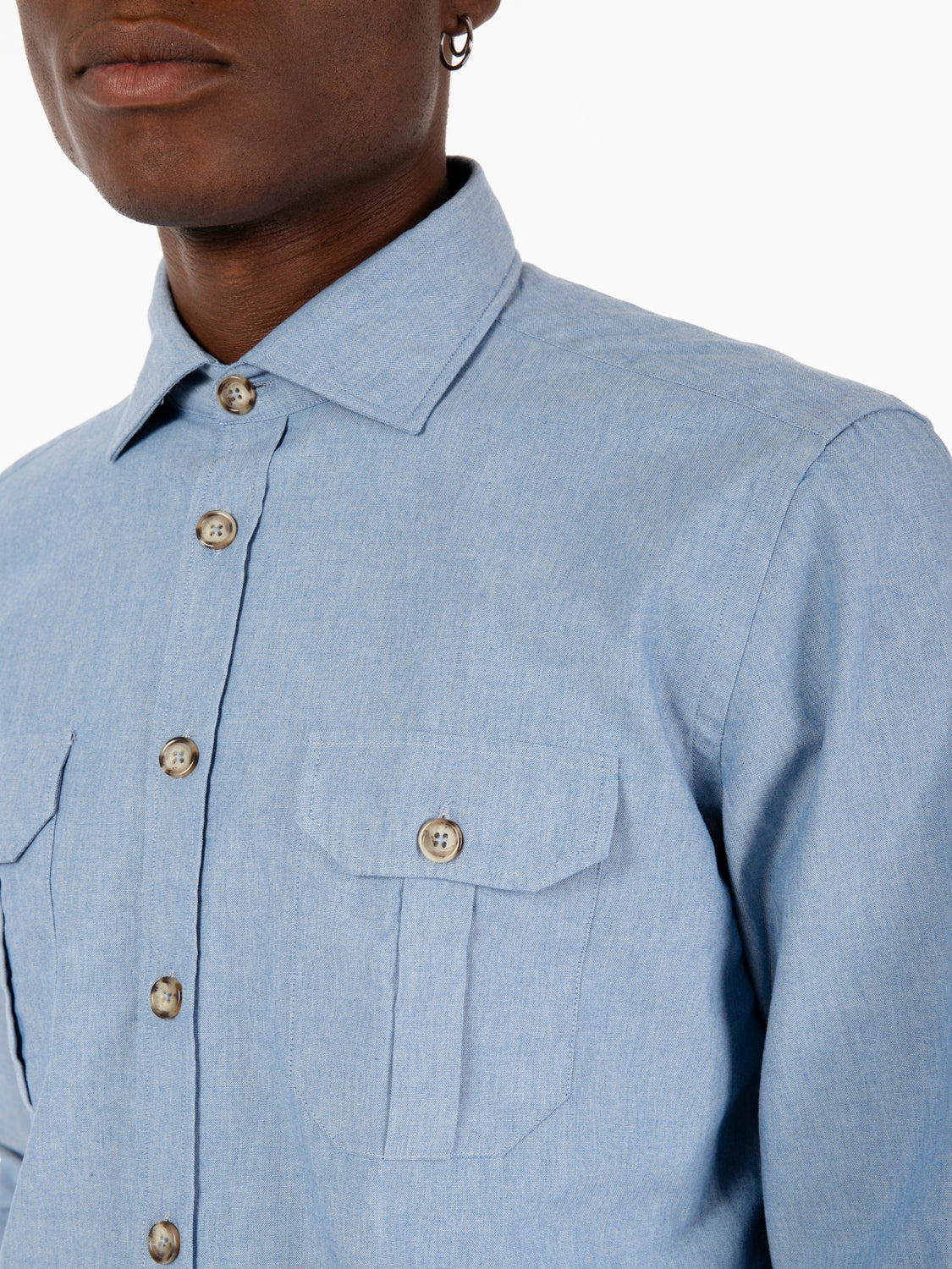 Light denim shirt with pockets