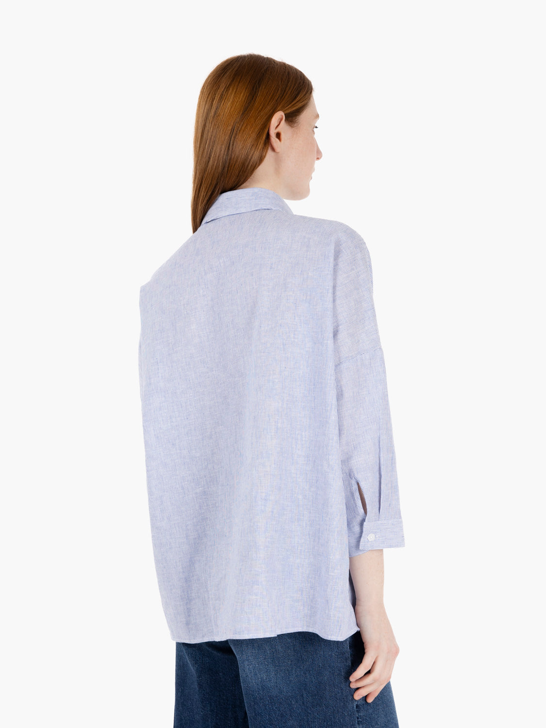Lisa shirt box linen blue