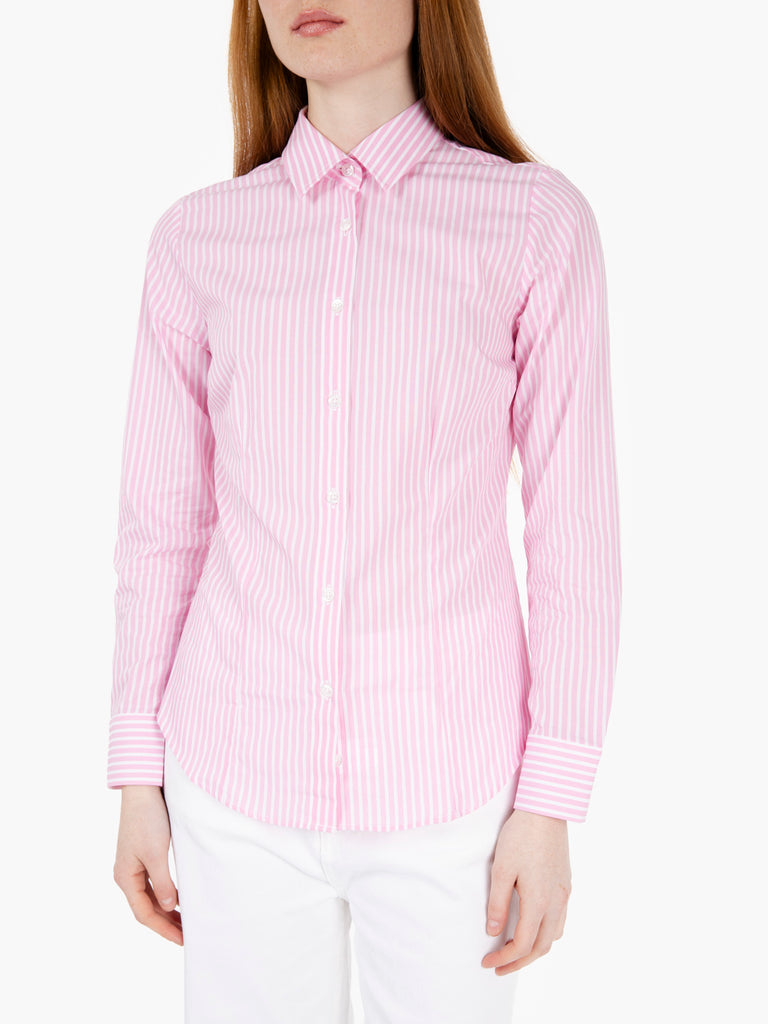 GMF - Camicia Marilyn sfiancata bianco / rosa