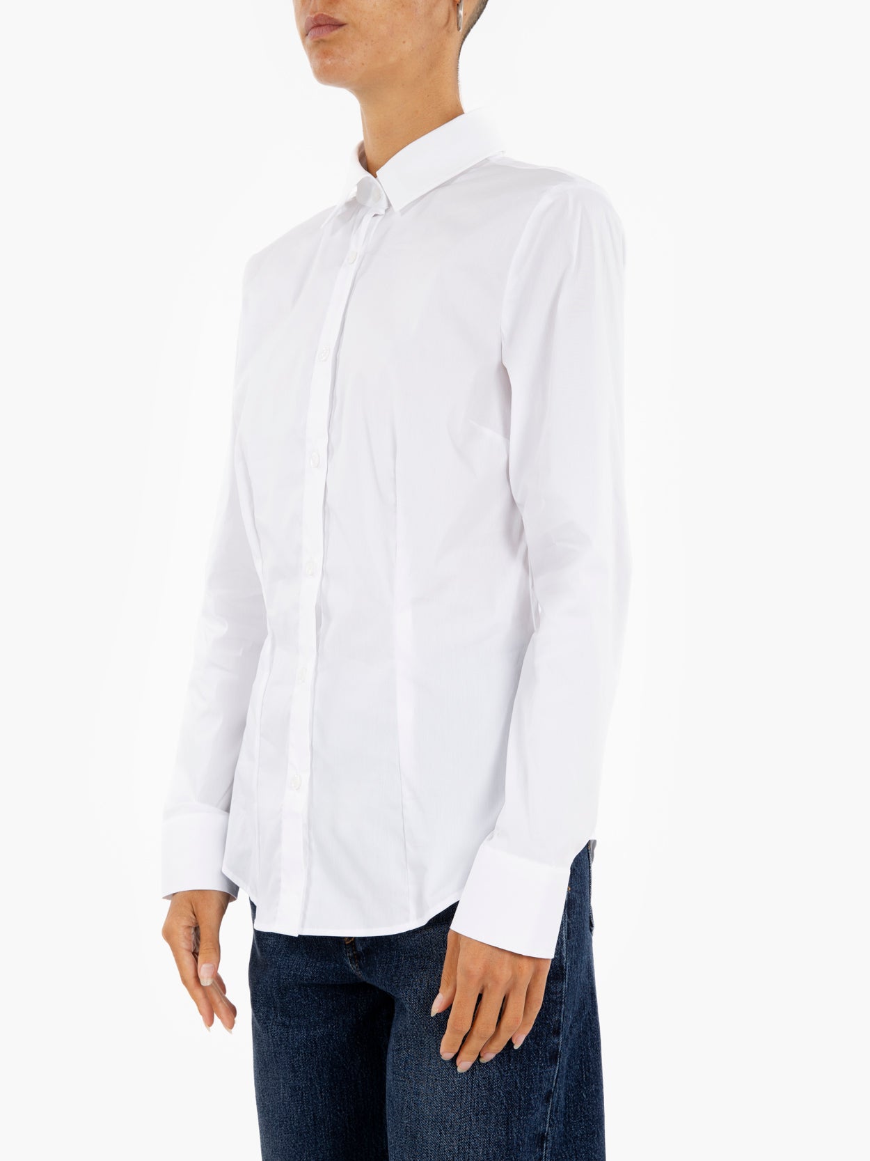 Marilyn slim-fit shirt in white cotton