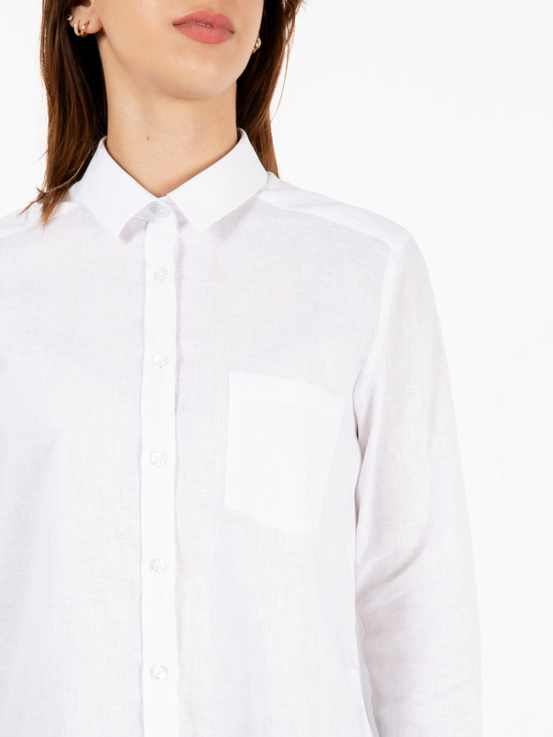 White cotton linen over shirt
