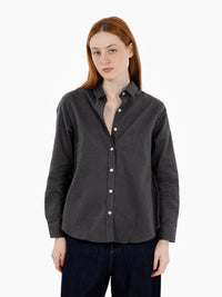 Oversized charcoal flannel shirt