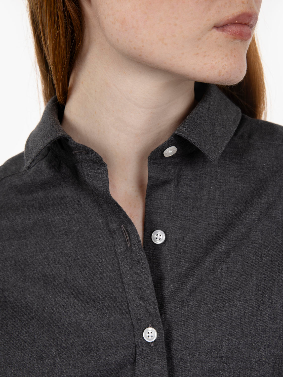 Camicia oversize flanella antracite