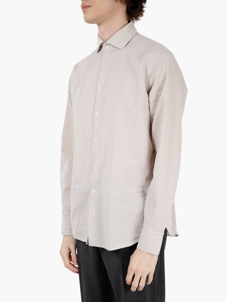 GMF - Camicia regular a righe beige