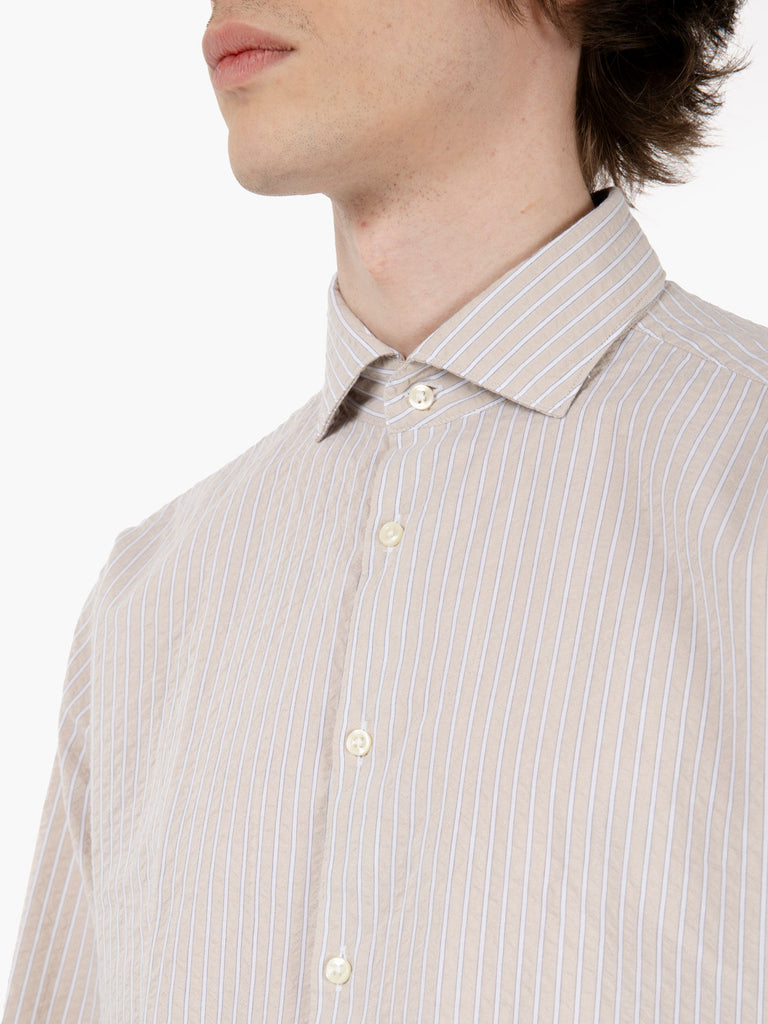 GMF - Camicia regular a righe beige