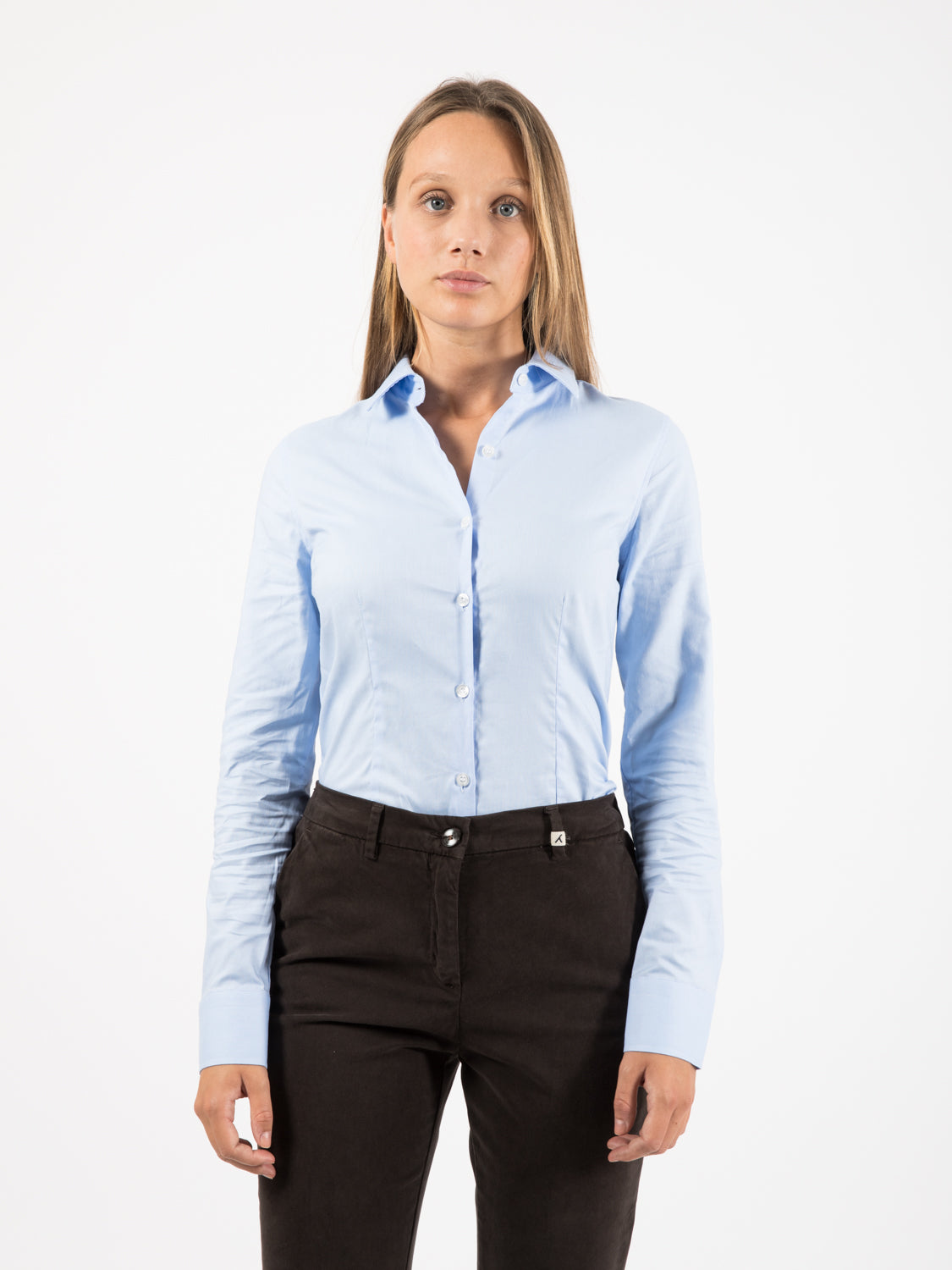 Camicia slim fit oxford azzurra
