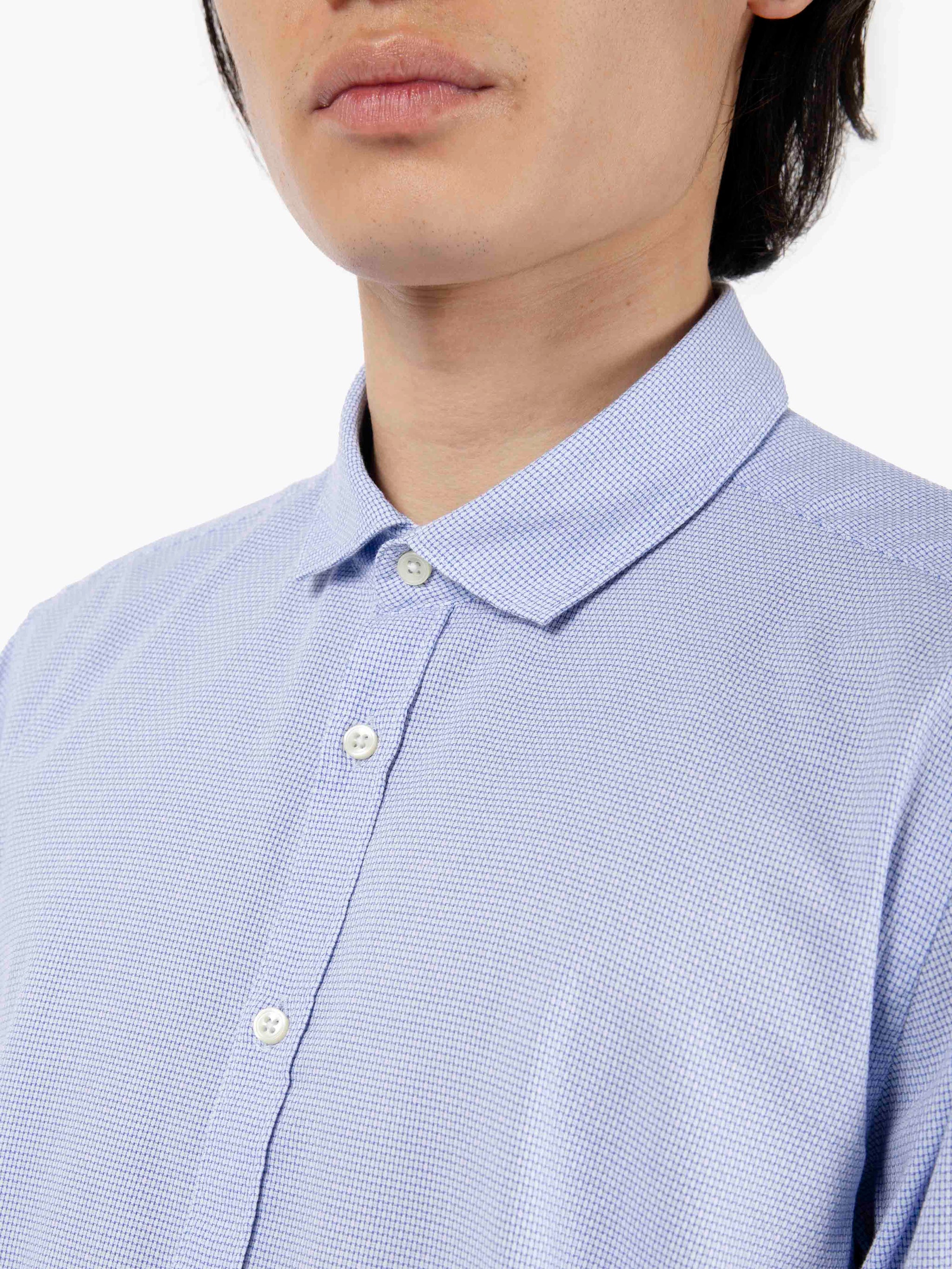 Camicia tessuto operato slim azzurro / bianco
