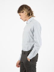 GMF - Camicia a righe in flanella azzurro / bianco