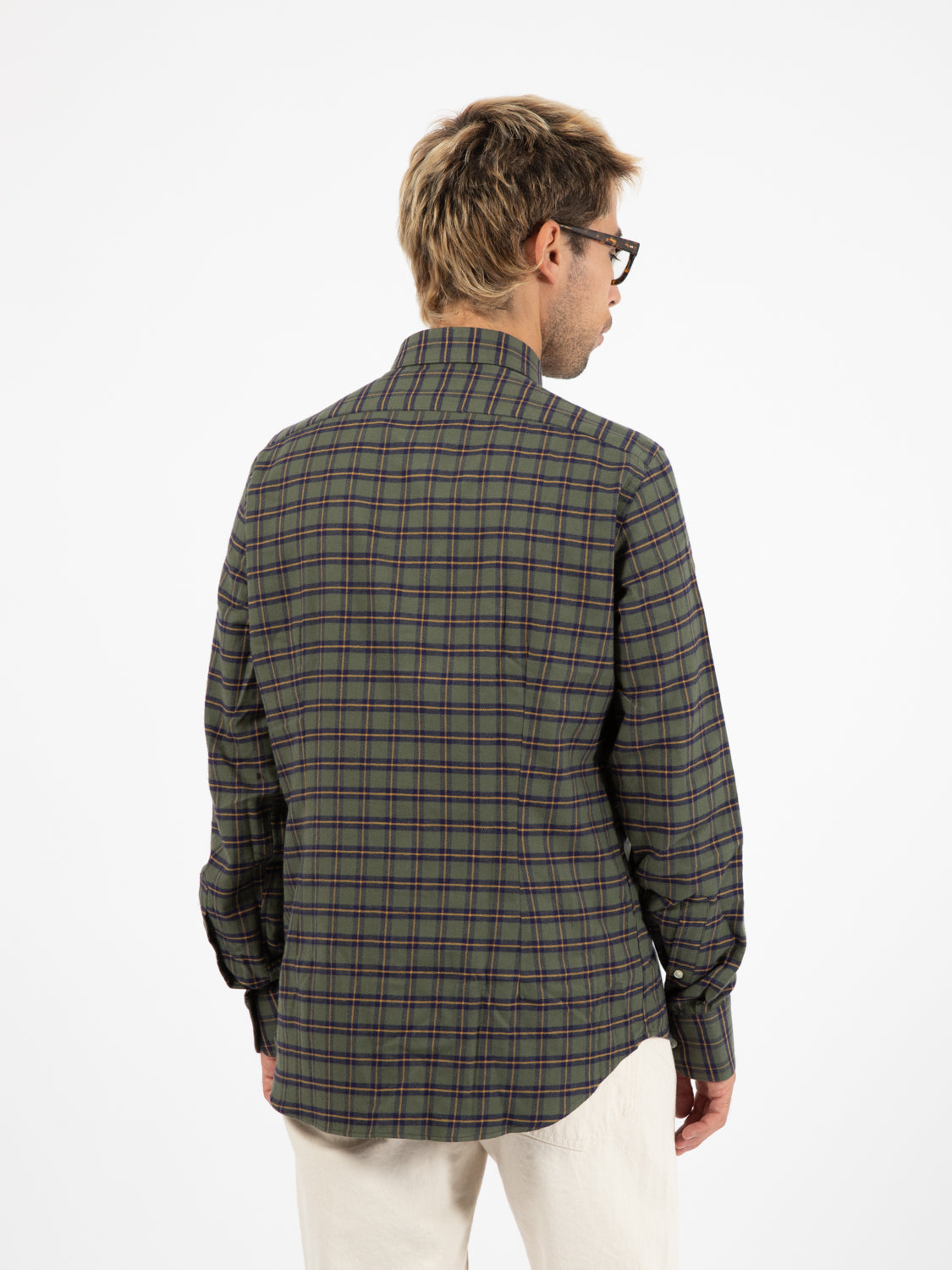 Camicia in flanella check blu / verde