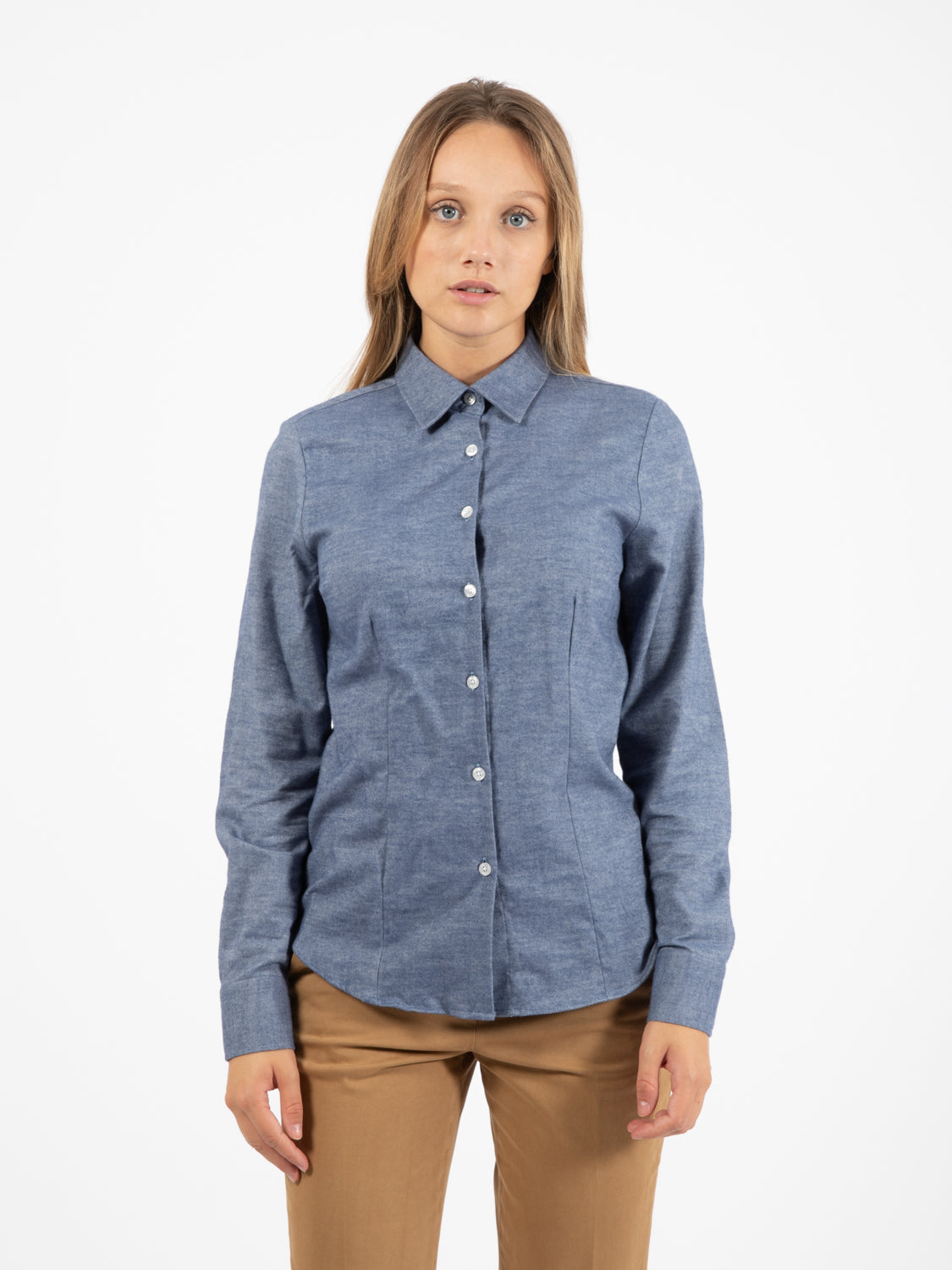 Camicia in flanella denim blu