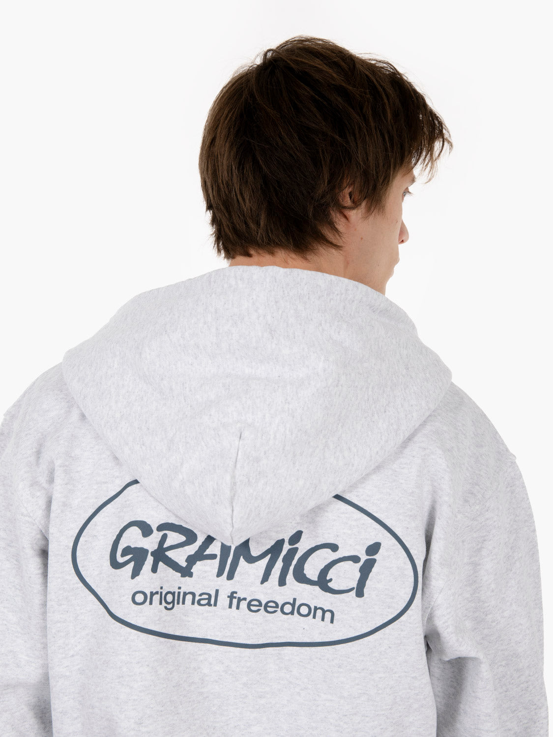 Ash grey graphic print hoodie