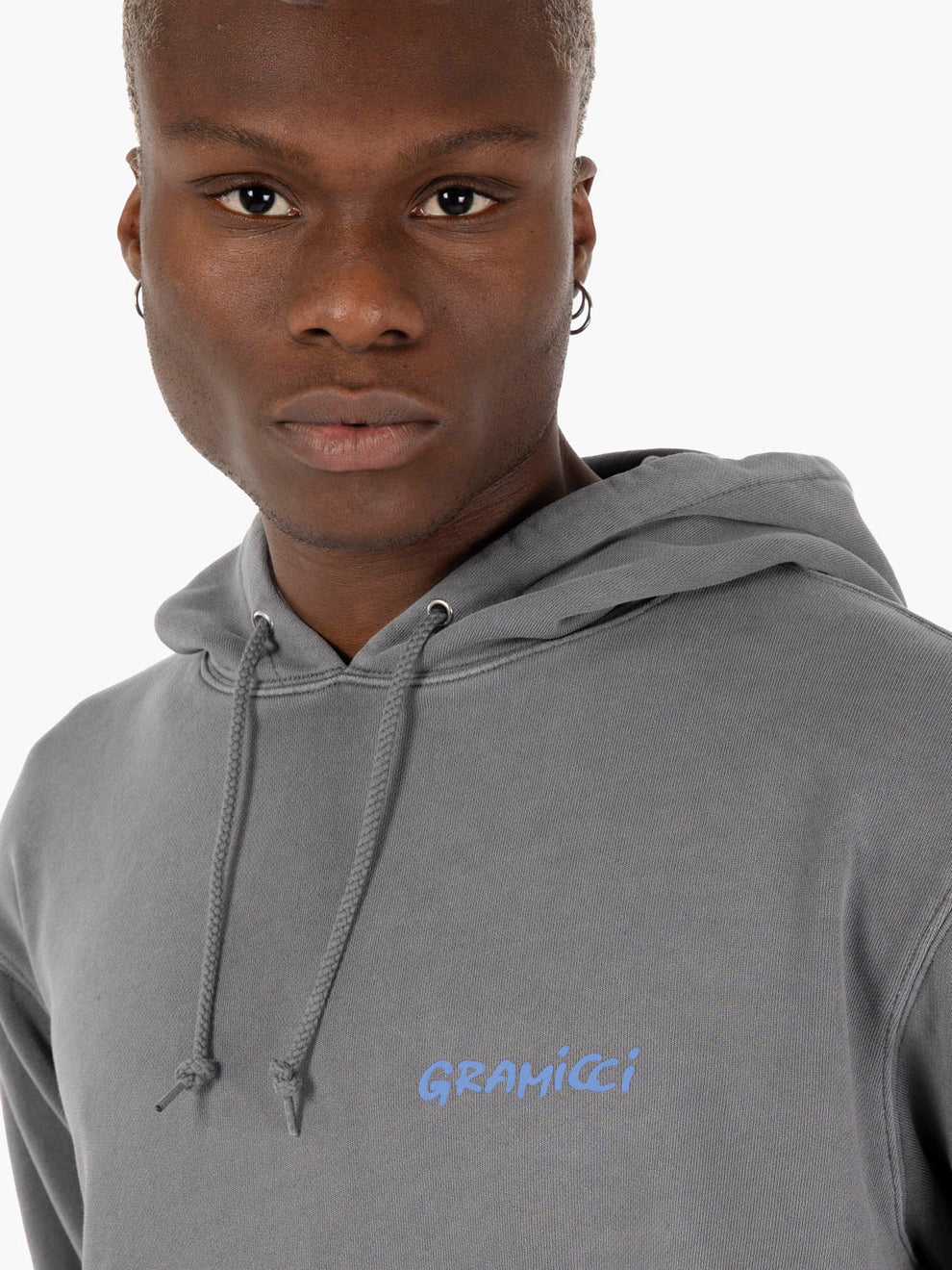 Snail hooded charcoal pigment sweatshirt