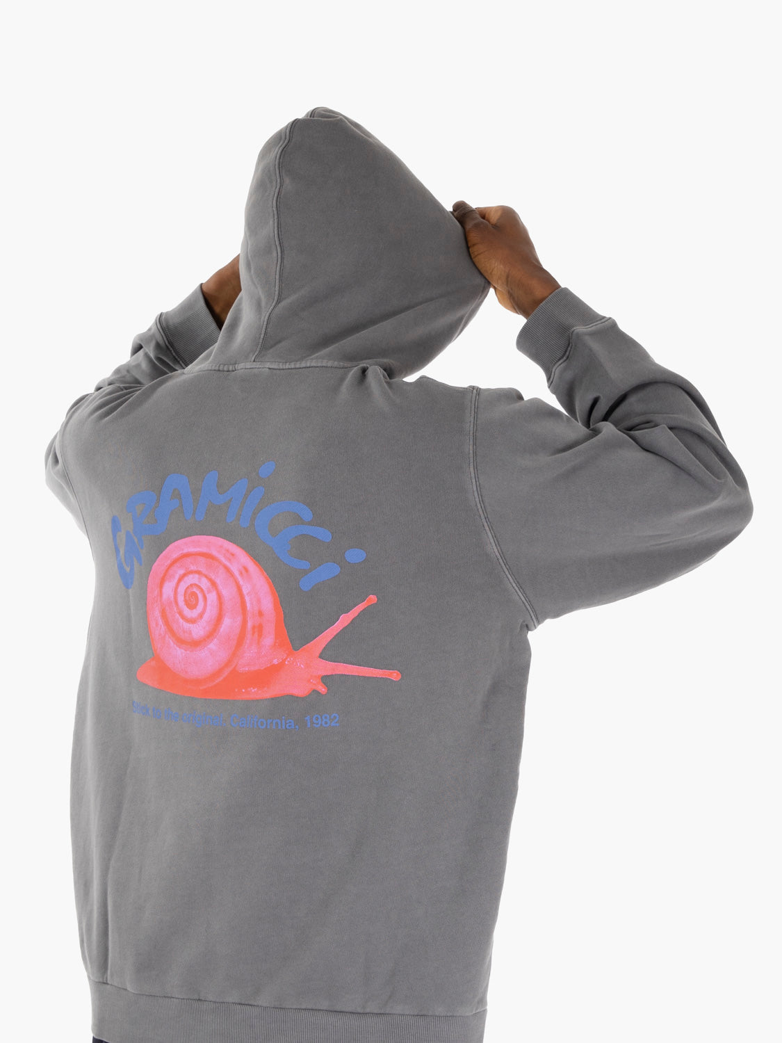 Felpa Snail hooded charcoal pigment