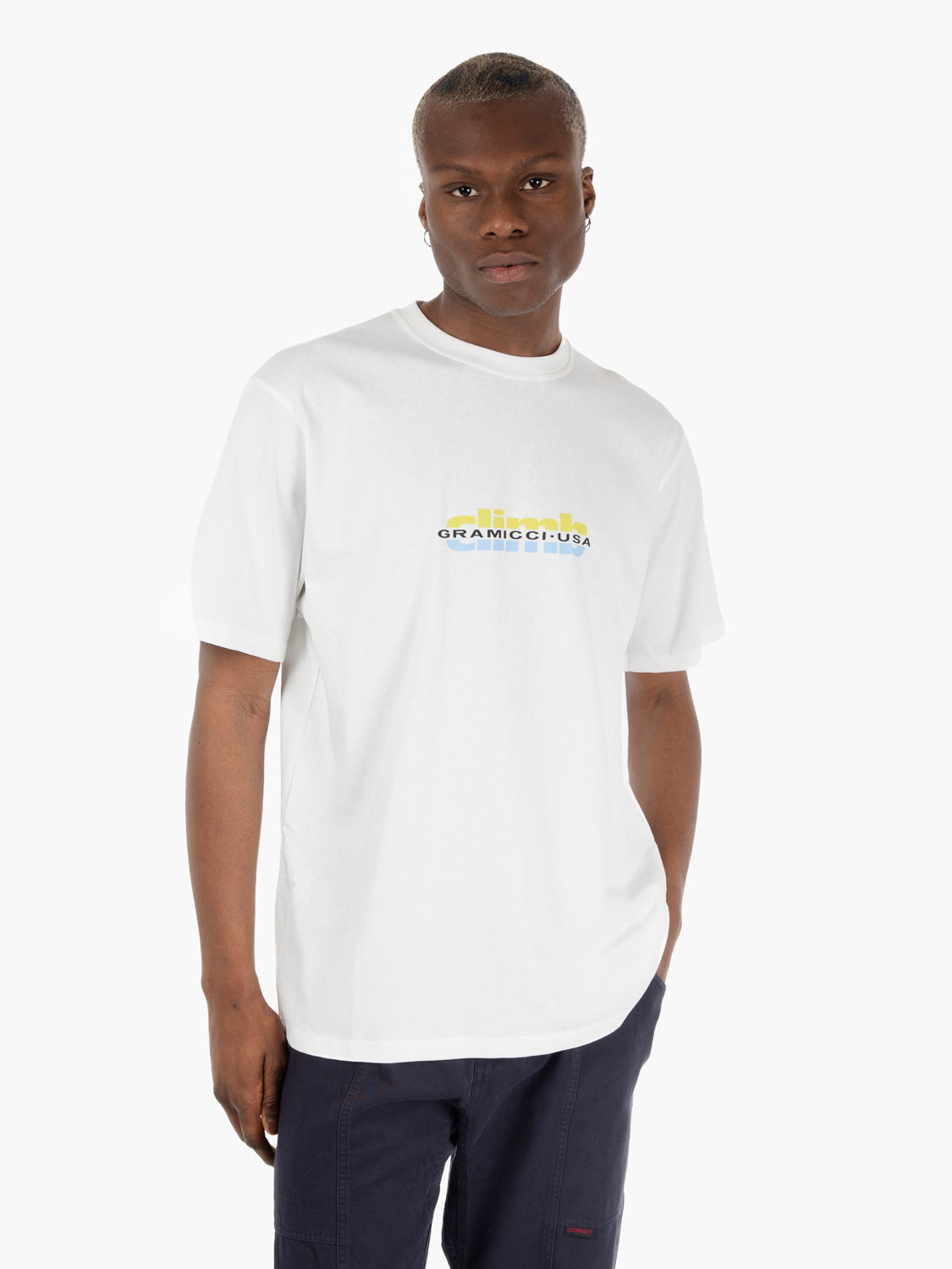 T-shirt Climb grafica lettering white / multicolor