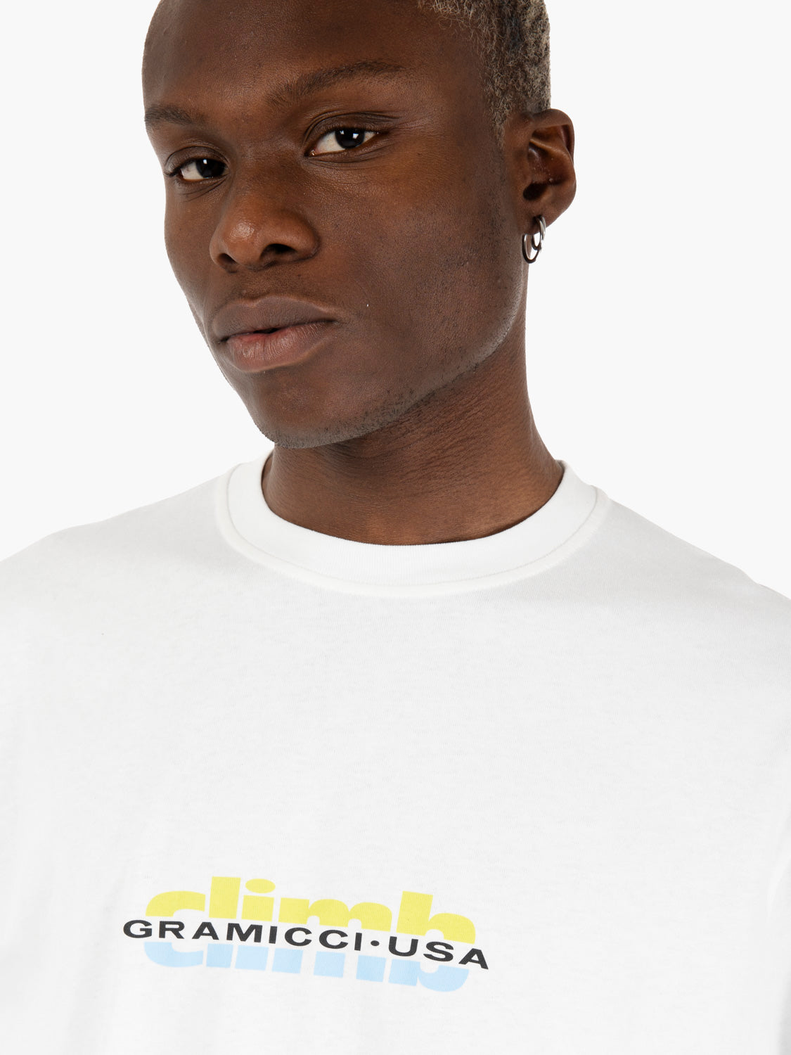 T-shirt Climb grafica lettering white / multicolor