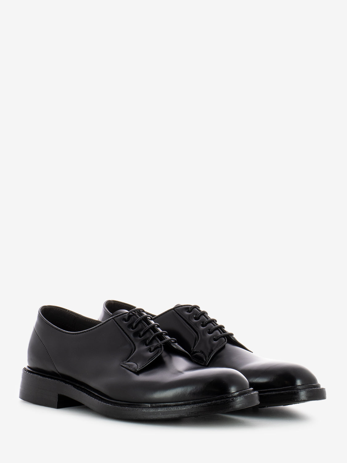 Black brushed leather derby