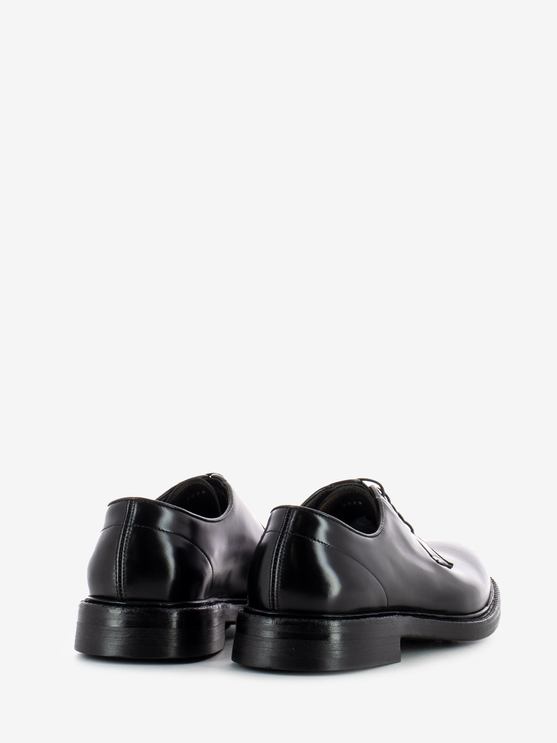 Black brushed leather derby