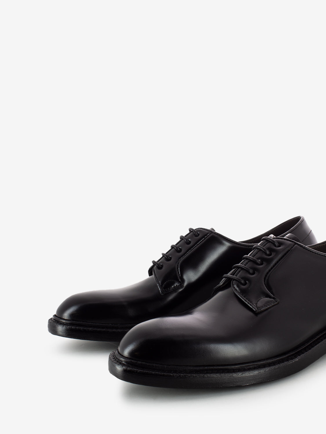 Black brushed leather derby