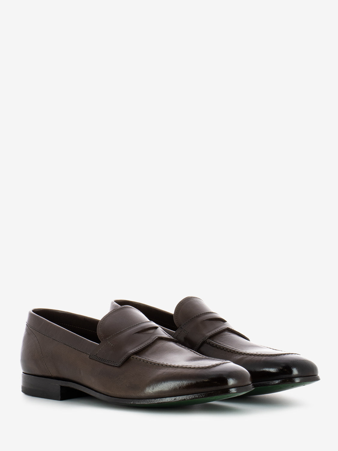 Moccasins in dark brown leather