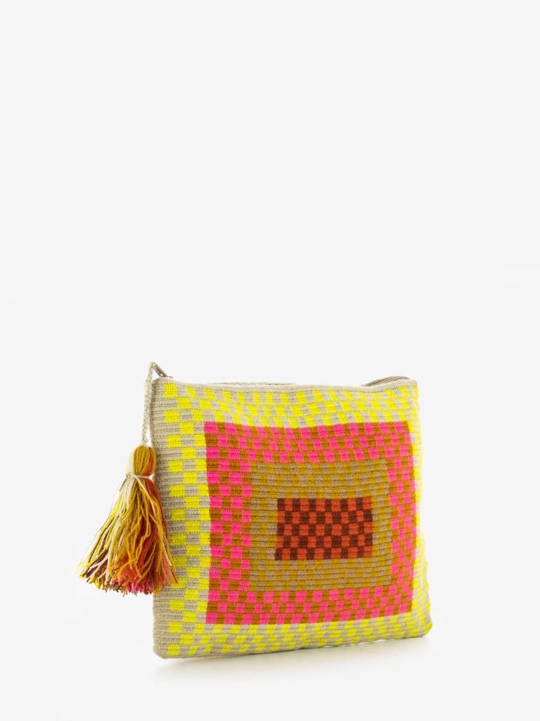 GUANABANA - Clutch bag Pelican yellow / pink