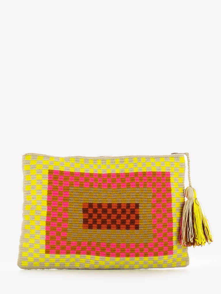 GUANABANA - Clutch bag Pelican yellow / pink