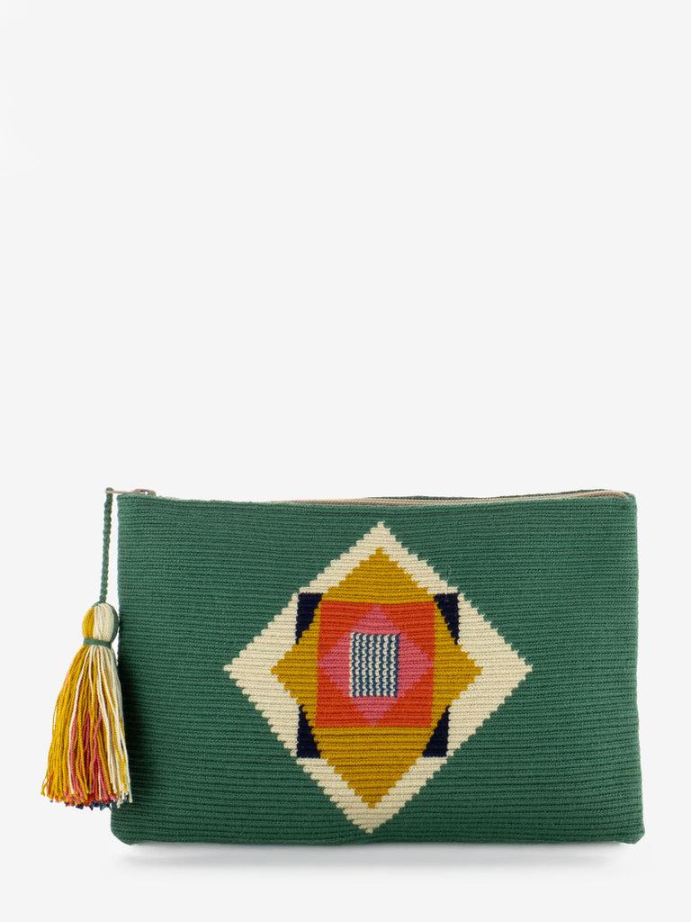 GUANABANA - Clutch bag Vulture jade green / mustard