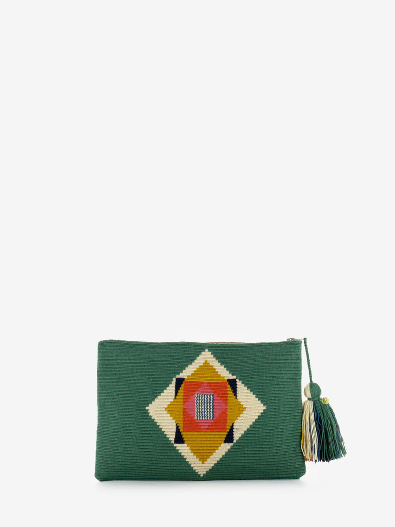 GUANABANA - Clutch bag Vulture jade green / mustard