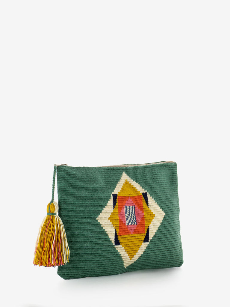 GUANABANA - Clutch bag Vulture jade green / mustard