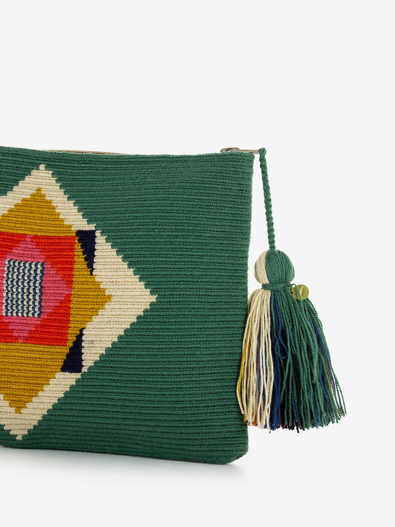 GUANABANA - Clutch bag Vulture jade green / mustard
