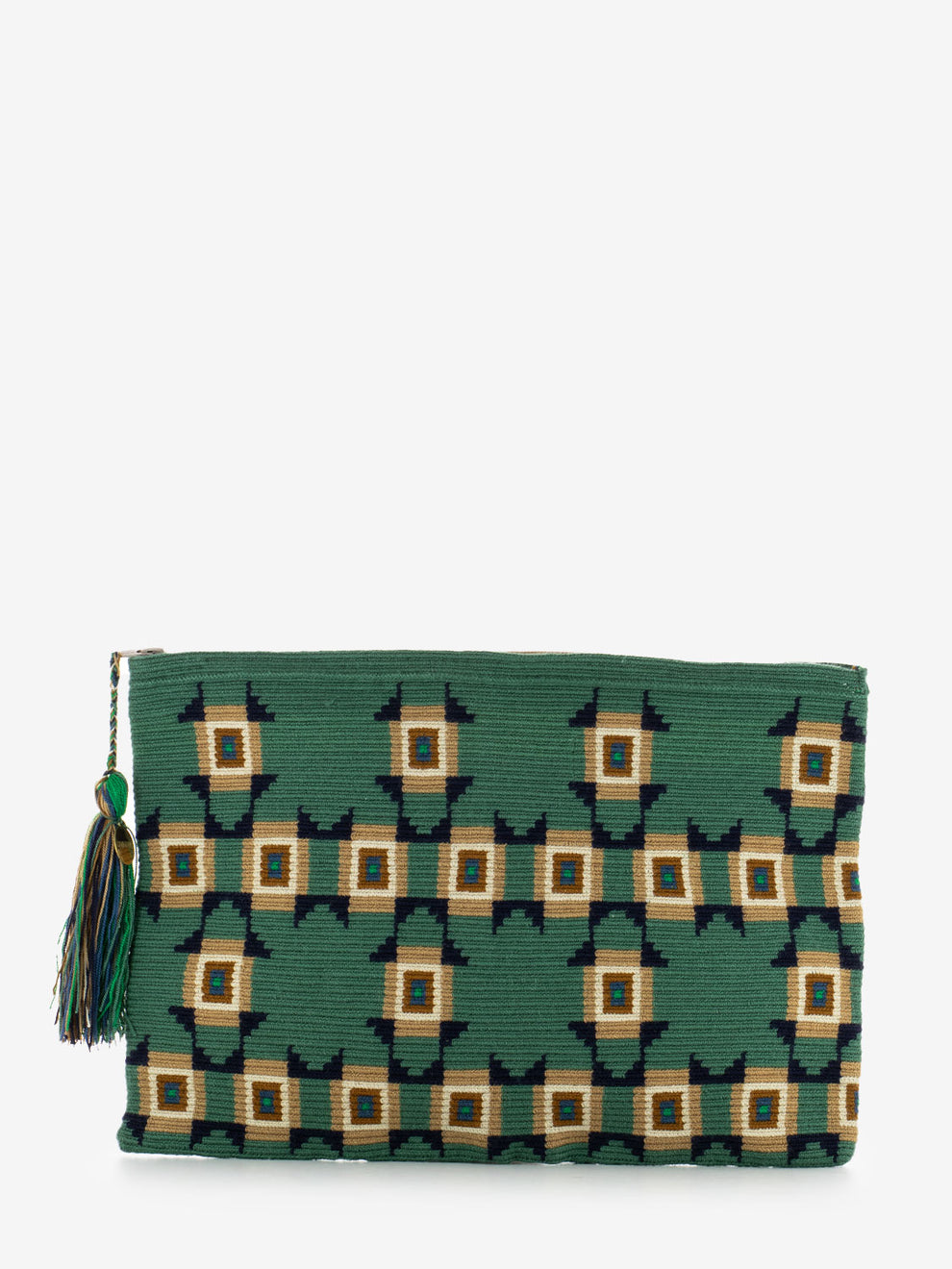 Large clutch bag Magpie turquoise / toast