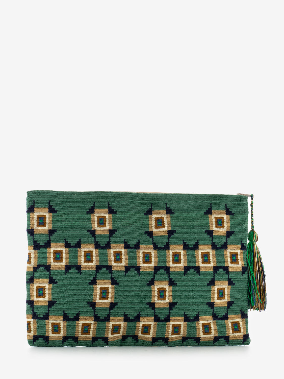 Large clutch bag Magpie turquoise / toast