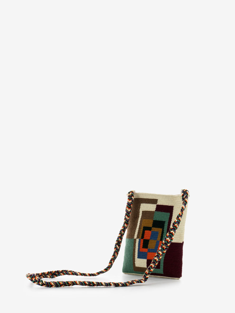 Opera bag Ostricht brown / garnet