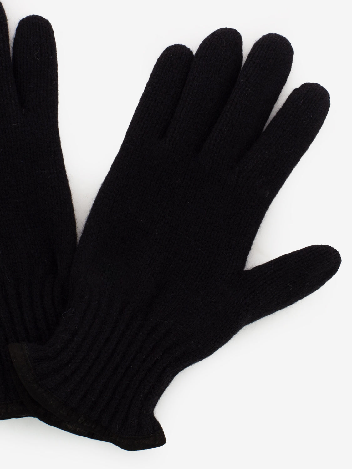 Falkland Black Wool Gloves