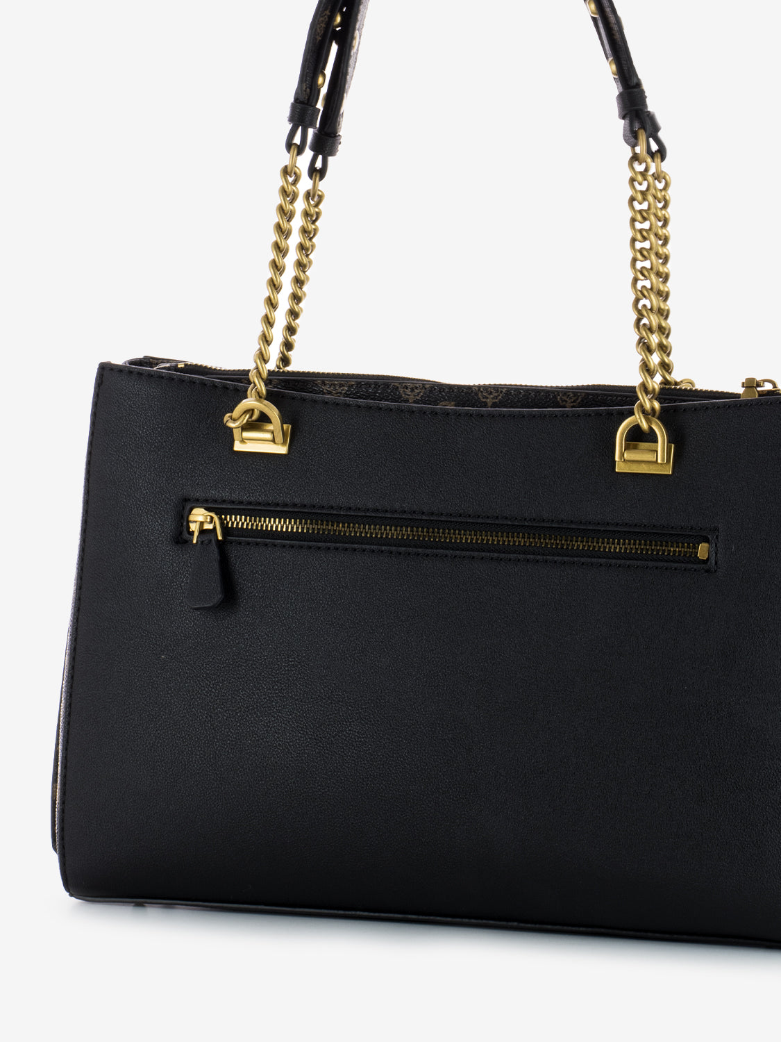 Fynna Girlfriend Carryall logo shoulder bag black / mocha