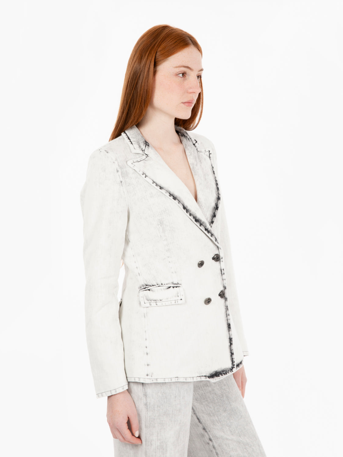 Blazer in denim con spalline Japan black super grey