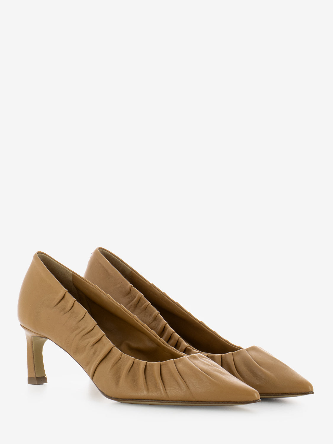 Decollete in pelle caramel