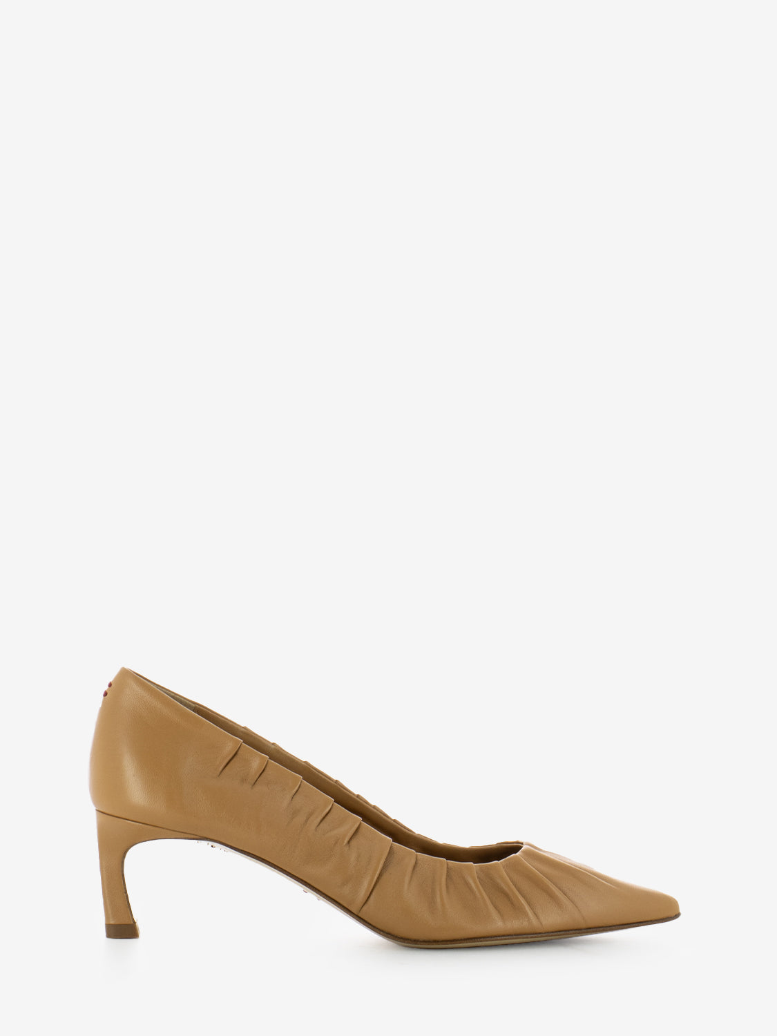 Decollete in pelle caramel