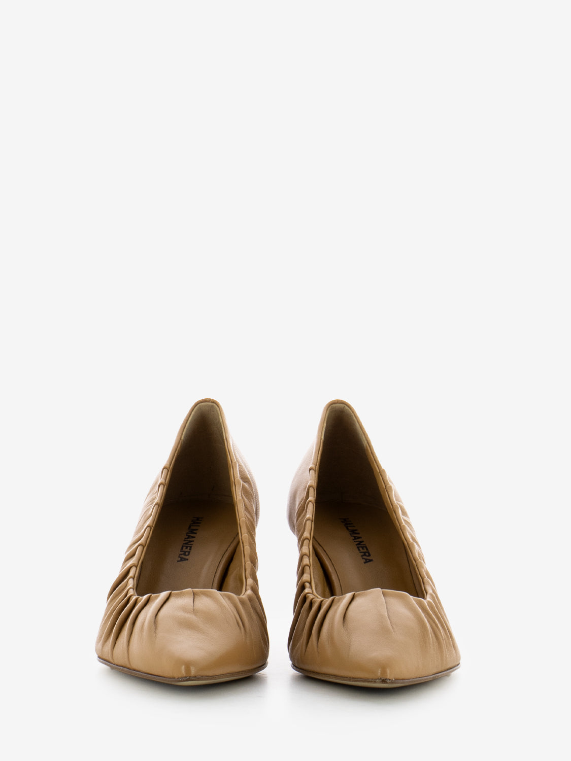 Decollete in pelle caramel