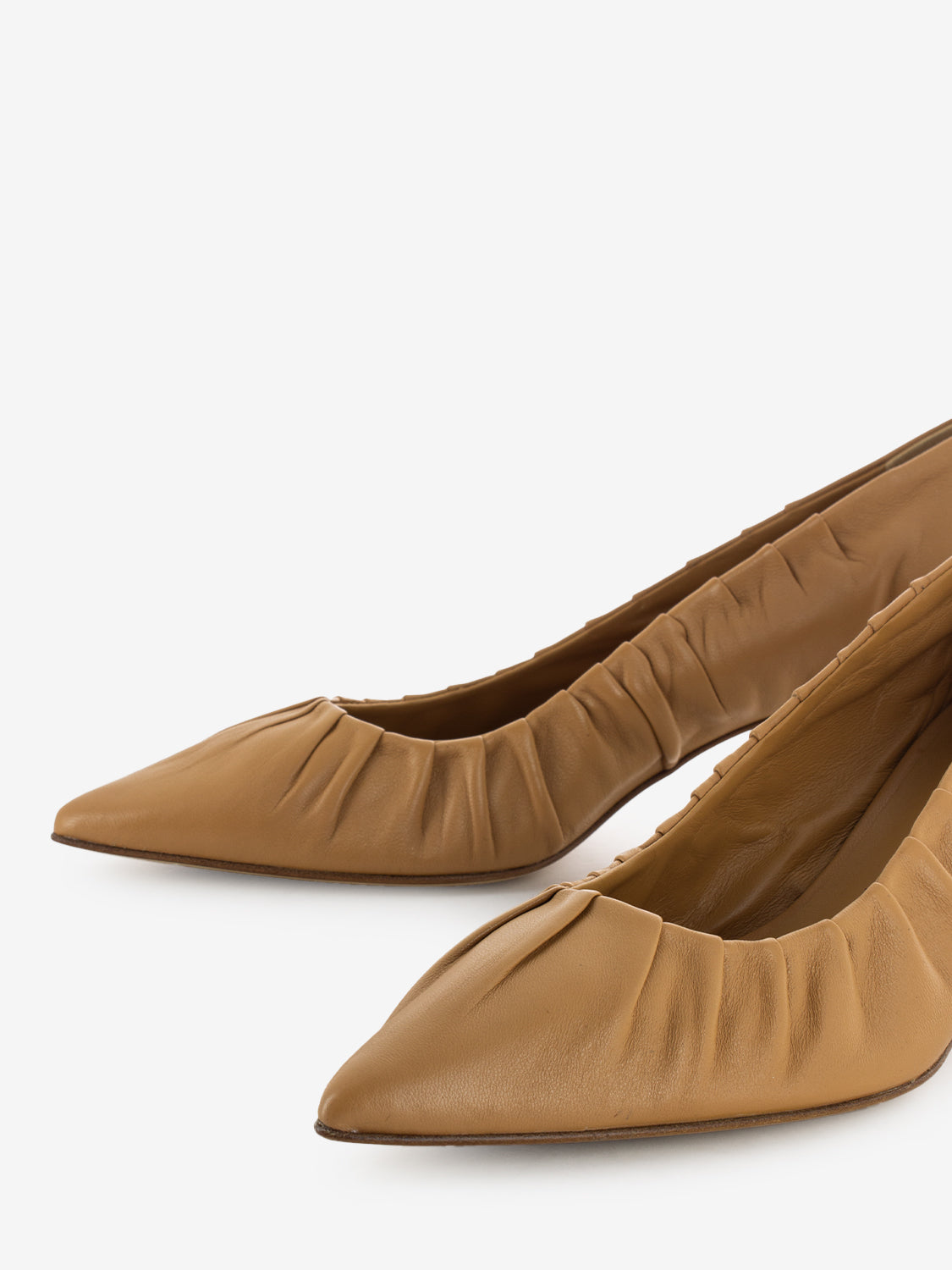 Decollete in pelle caramel