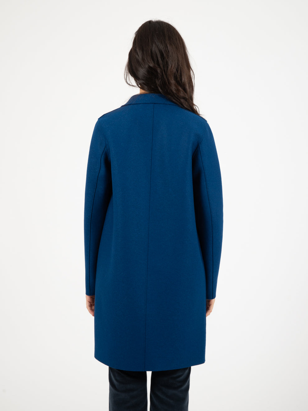 Button up boxy oxford blue coat