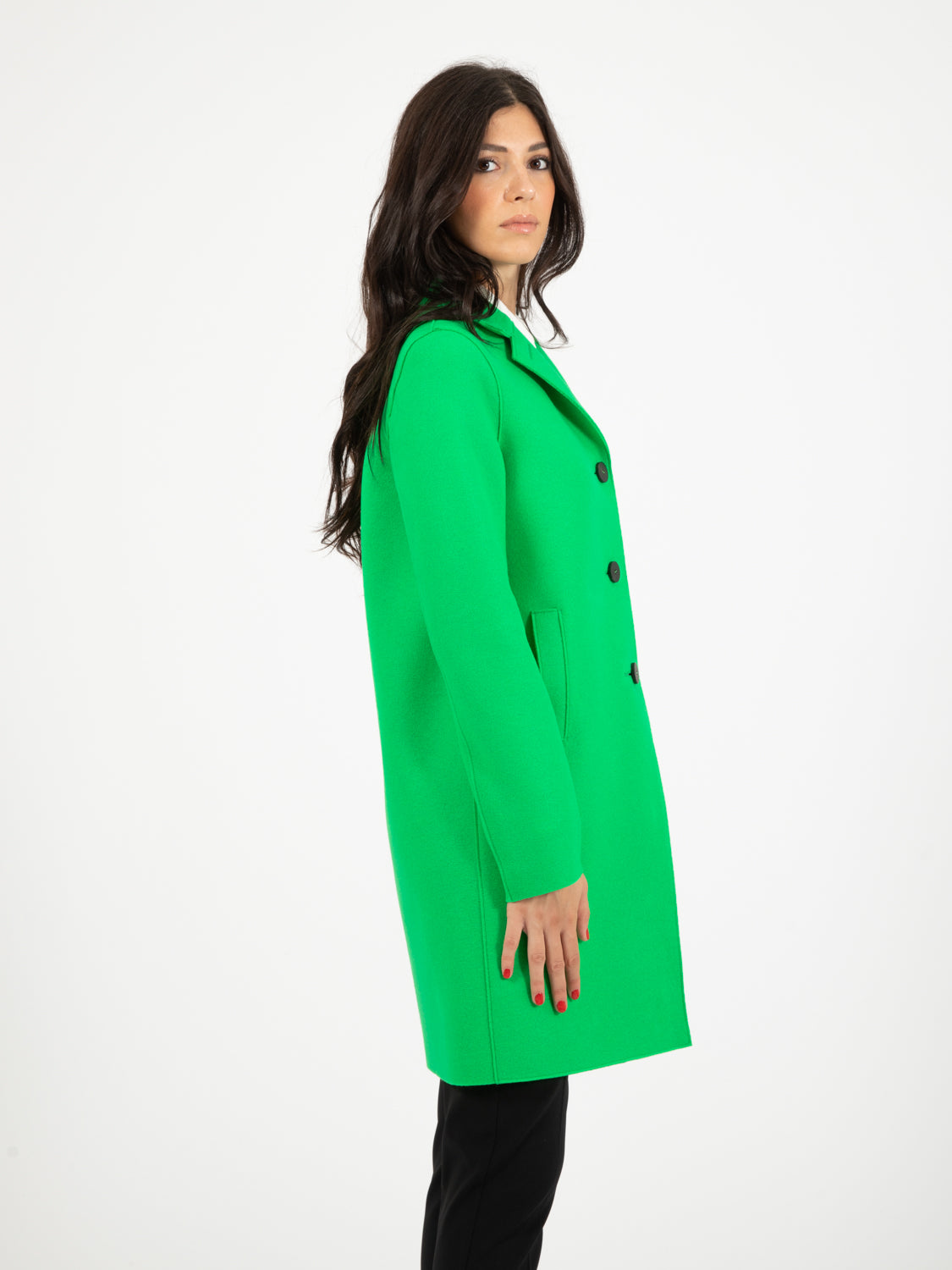Parakeet green button up boxy coat