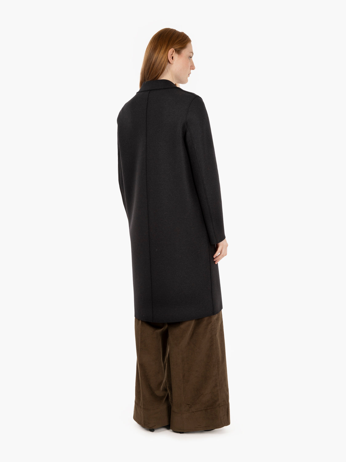 Cappotto a ovetto pressed wool black