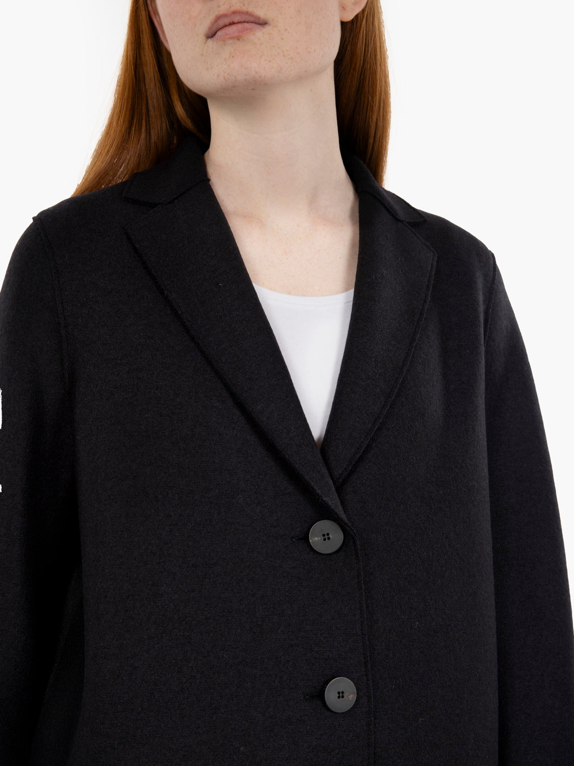 Cappotto a ovetto pressed wool black