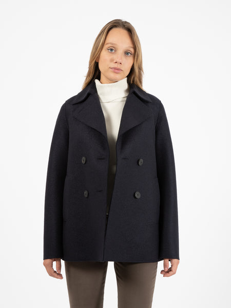 Cappotto peacoat pressed wool navy blue