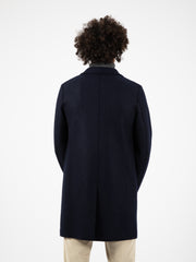 HARRIS WHARF LONDON - Men boxy coat pressed wool navy blue