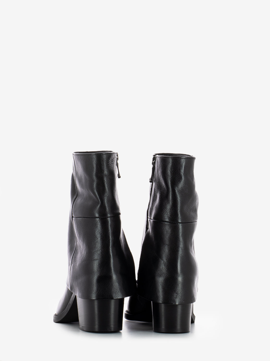 Tronchetto Dalila in pelle nero
