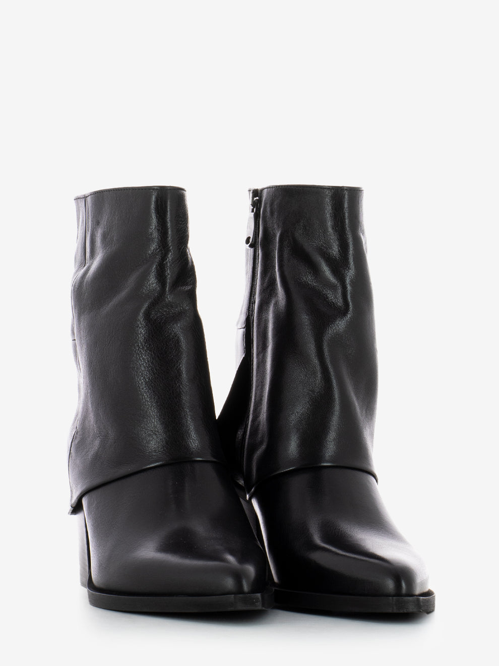 Tronchetto Dalila in pelle nero